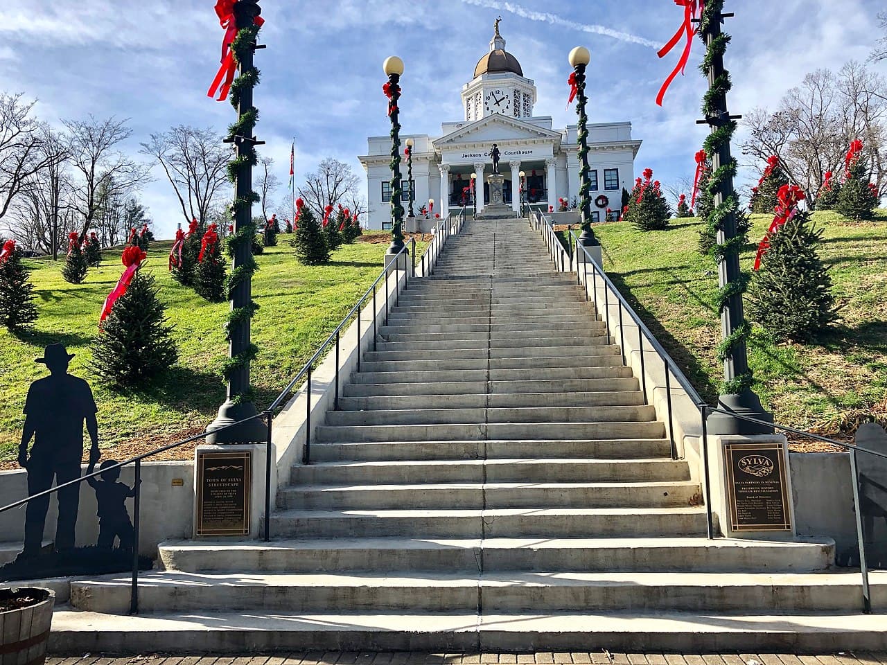 Jackson County Courthouse on the hill above downtown Sylva, NC